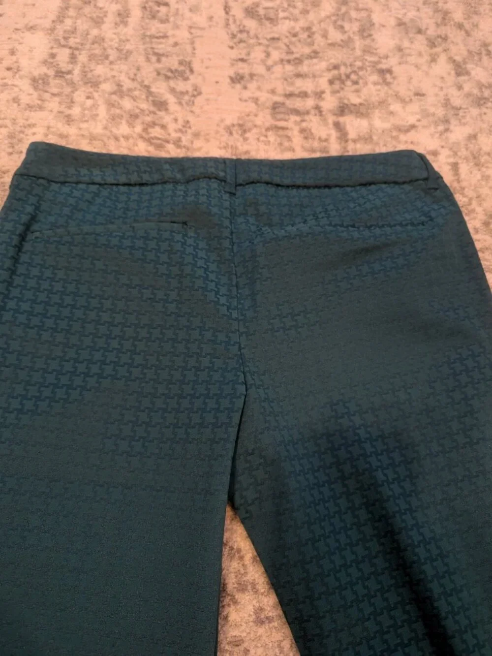 Old Navy Pixie Pants Women's 14 Green Houndstooth Slim Career Ankle Stretch - Picture 10 of 10